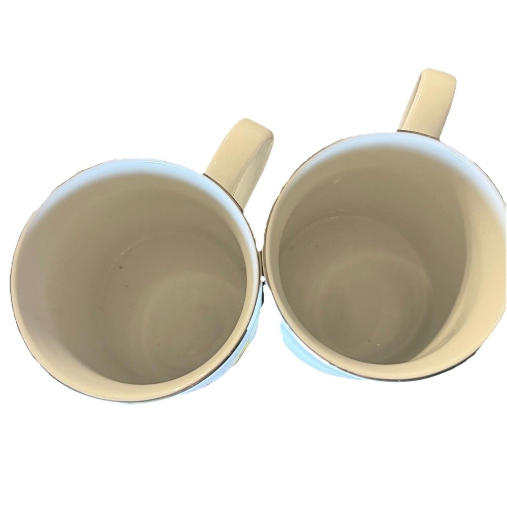 Pottery Barn Reindeer Blitzen Donner Porcelain Mugs Set Of 2‎ - Picture 4 of 5